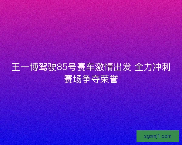 王一博驾驶85号赛车激情出发 全力冲刺赛场争夺荣誉