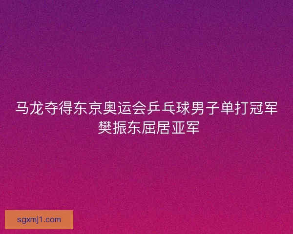 马龙夺得东京奥运会乒乓球男子单打冠军 樊振东屈居亚军