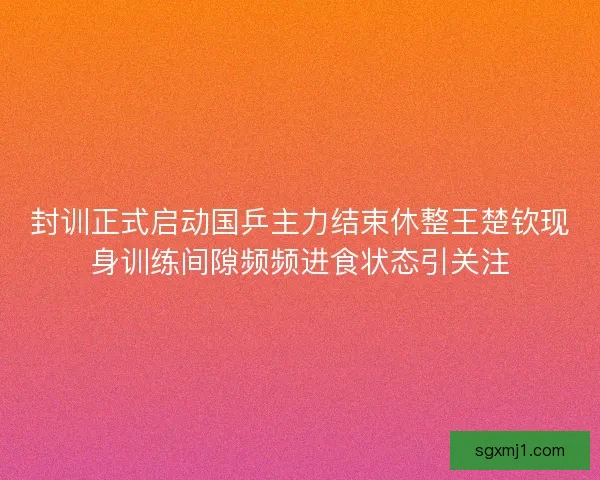 封训正式启动国乒主力结束休整王楚钦现身训练间隙频频进食状态引关注