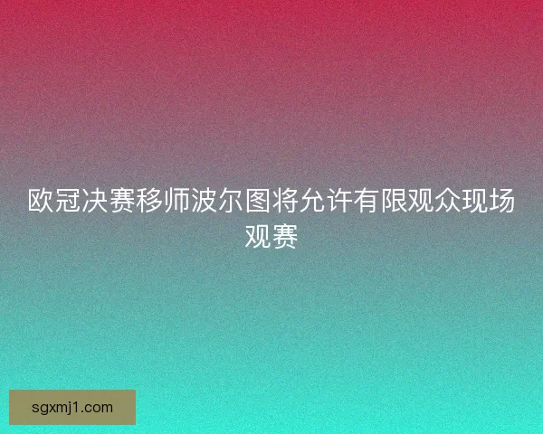 欧冠决赛移师波尔图将允许有限观众现场观赛